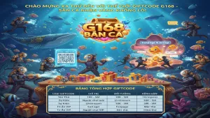 Nhận Giftcode Bắn Cá G168: Săn Thưởng Miễn Phí, Khởi Nghiệp 0 Đồng