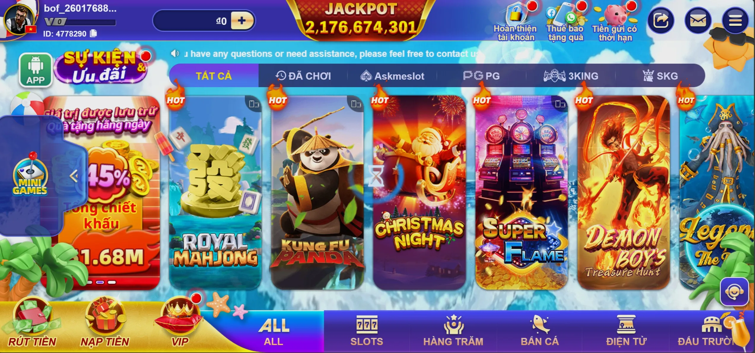 Giao diện game bài G168