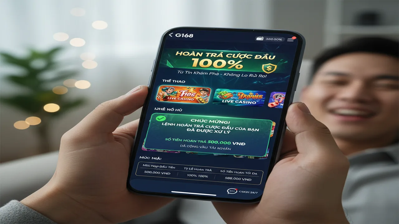 Hoàn trả cược đầu G168