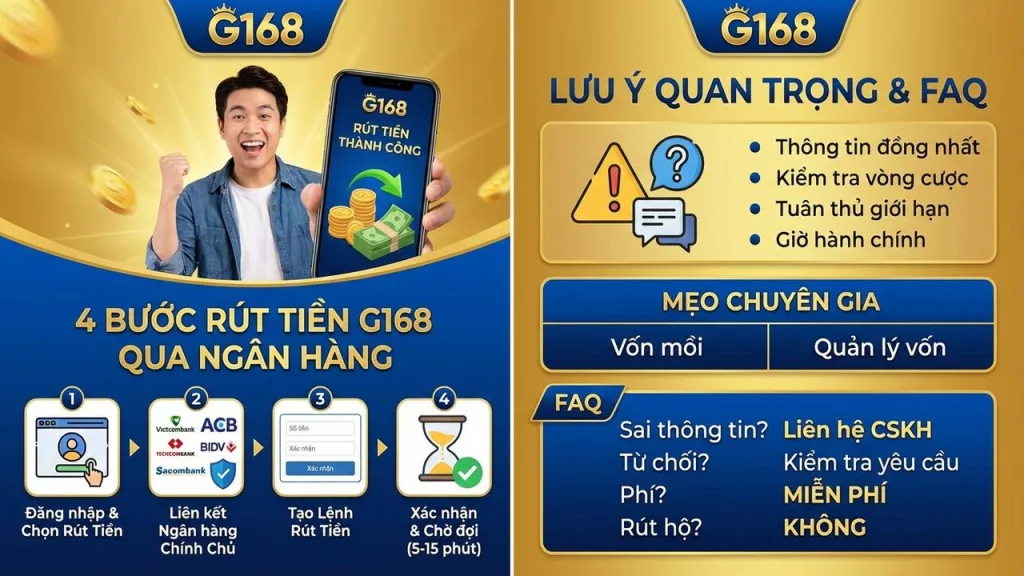 Rút tiền Ngân hàng G168