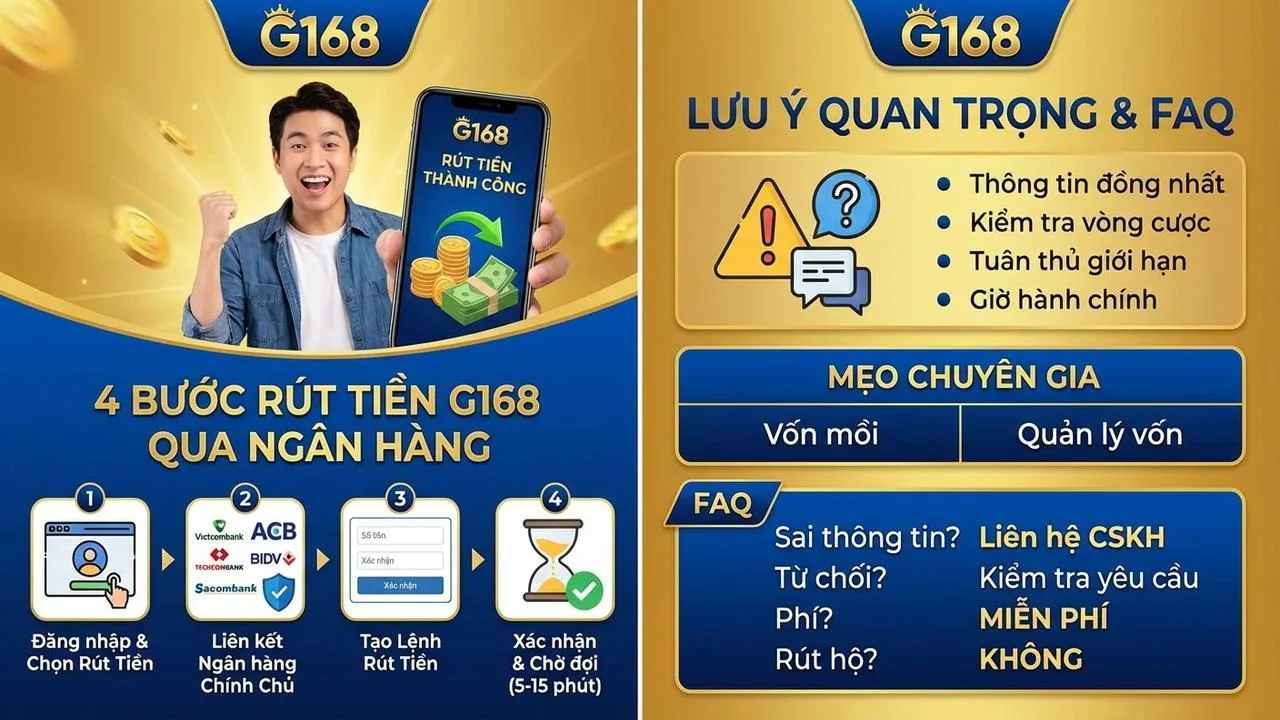 Rút tiền Ngân hàng G168