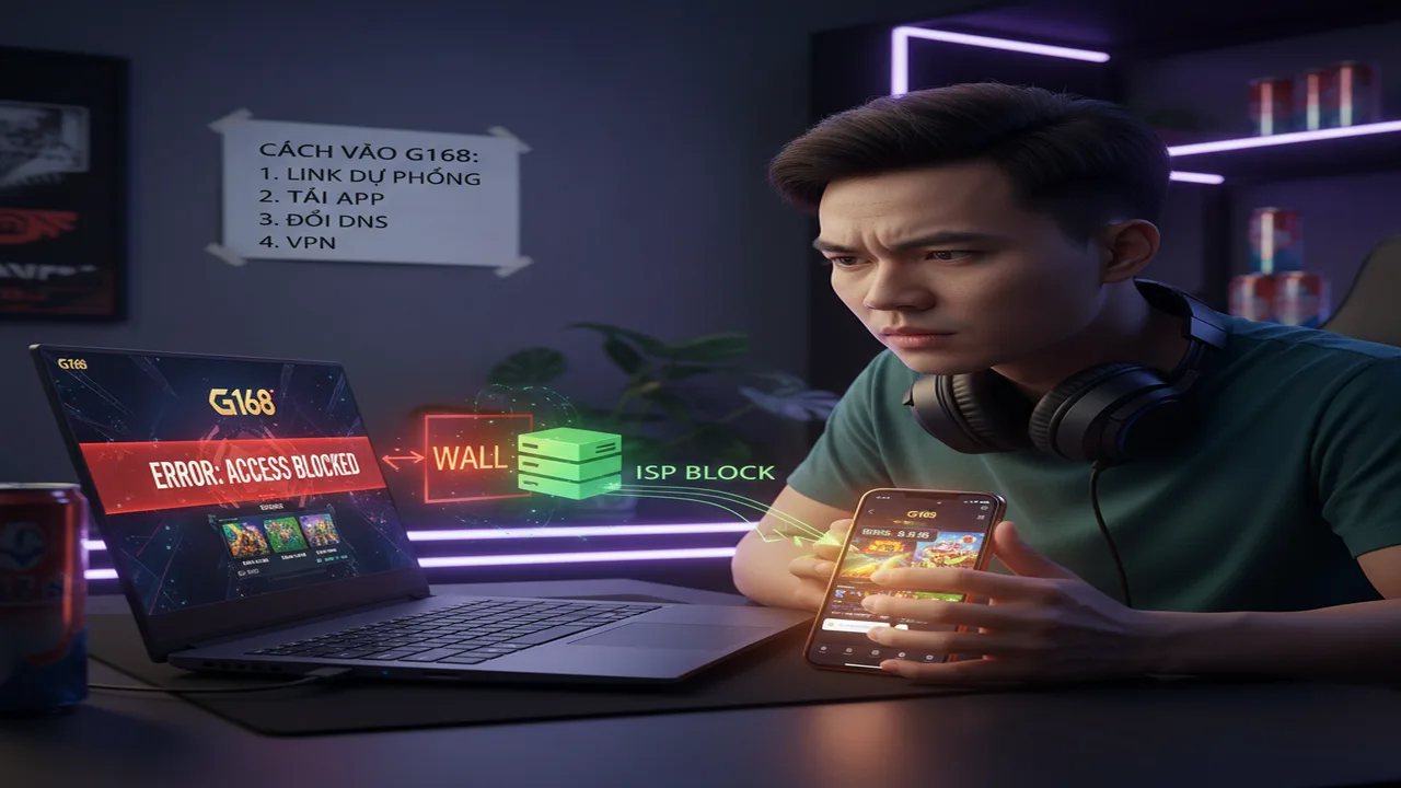 Vào game không bị chặn G168